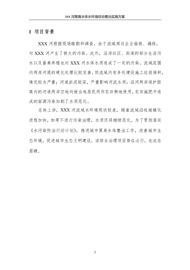 XX河黑臭水体水环境综合整治实施方案，79页（工整）.docx 第5页
