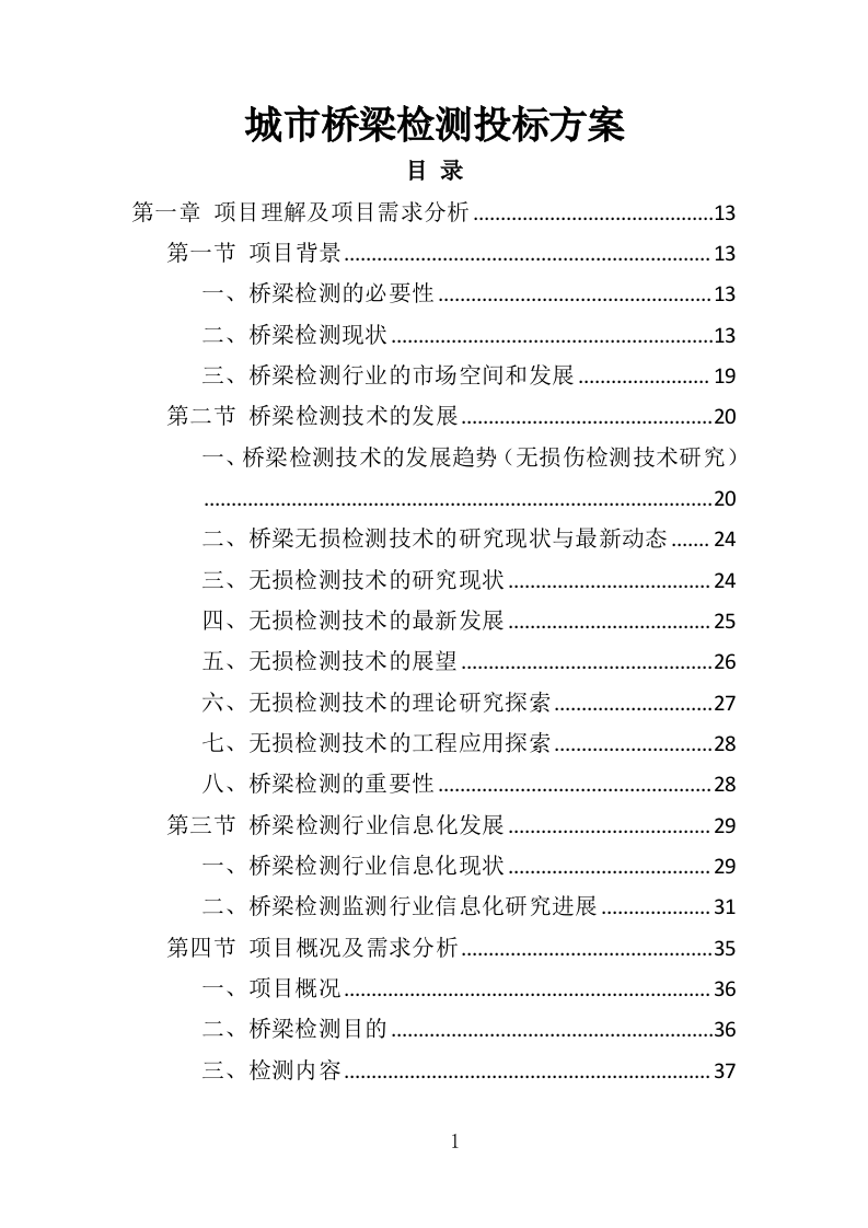 城市桥梁检测投标方案（375页）（2024年修订版）.docx 第1页