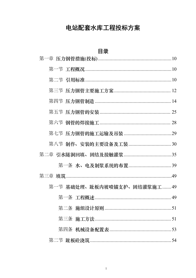 电站配套水库工程_投标方案（技术标770页（2024年修订版）.docx 第1页