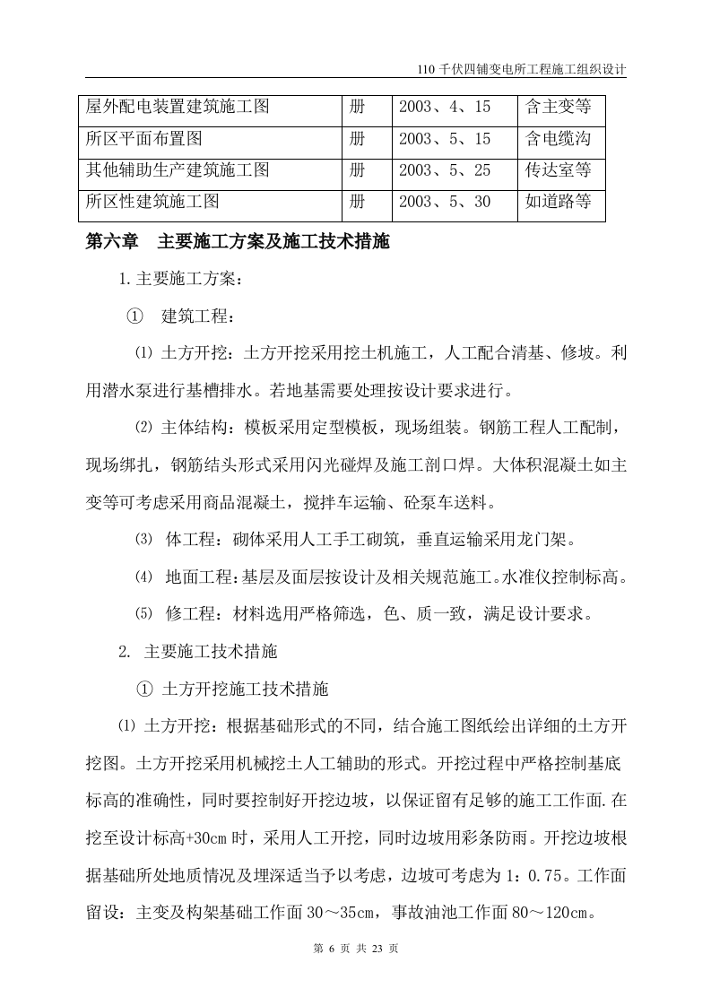 伏四铺变电所工程施工组织设计.doc 第7页