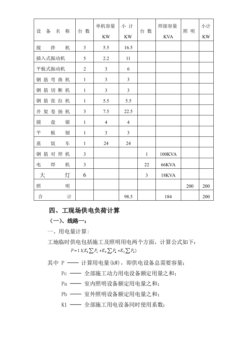 服饰有限公司厂区项目临时用电施工组织设计方案.doc 第3页