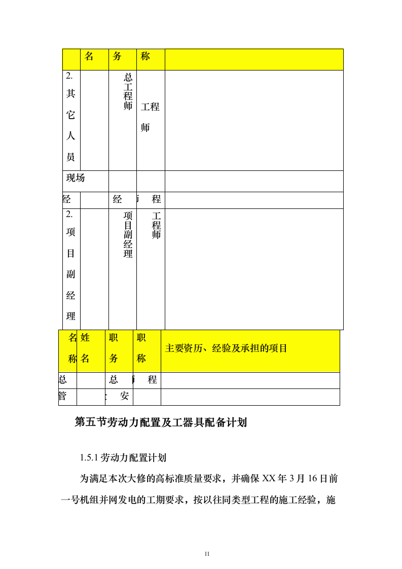 机组大修施工组织设计方案（技术标_247页）（2024年修订版）.docx 第11页