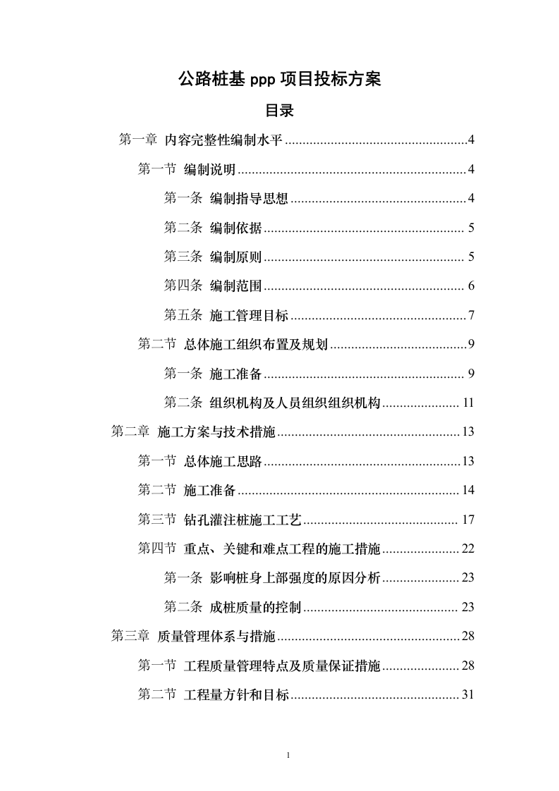 公路桩基PPP项目投标方案171页（2024年修订版）.docx 第1页
