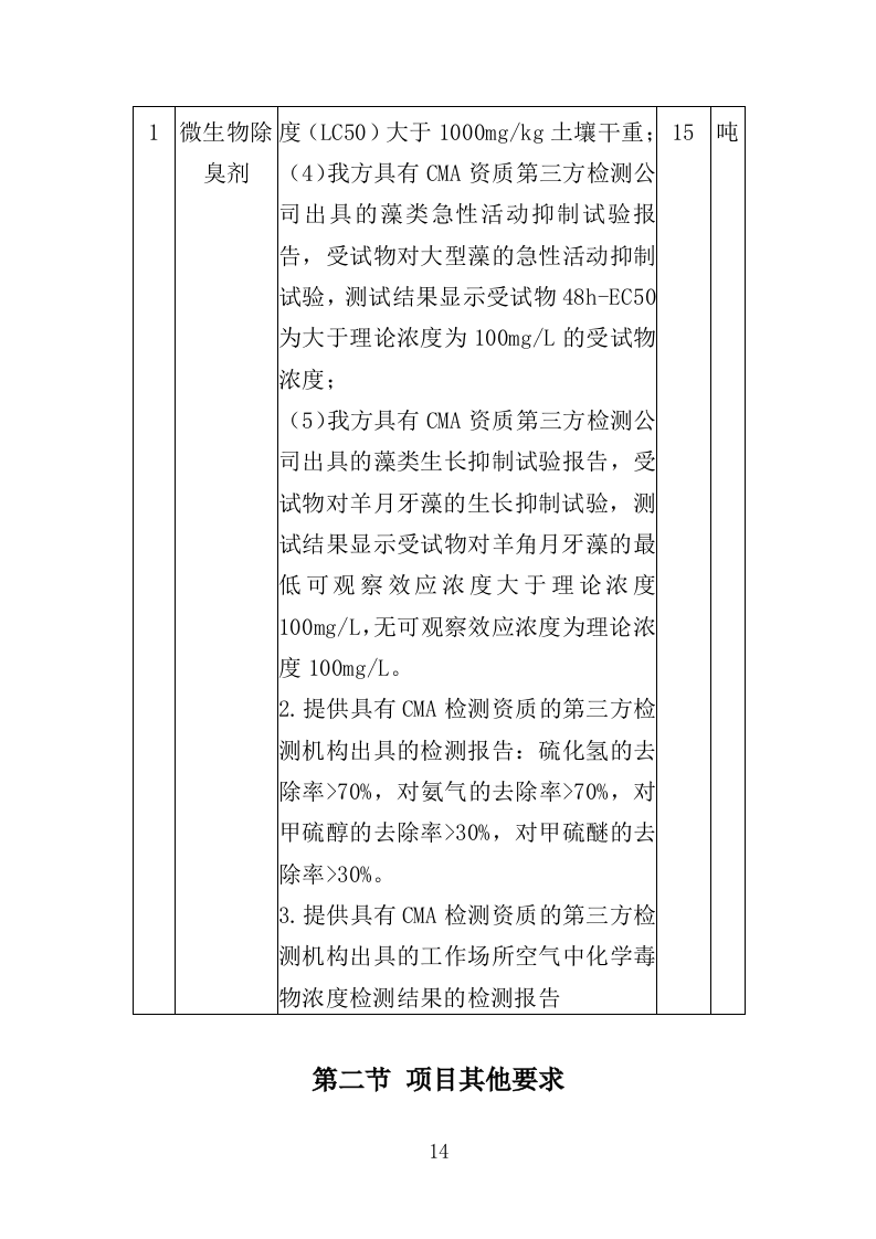 微生物除臭剂采购投标方案（337页）（2024年修订版）.docx 第14页