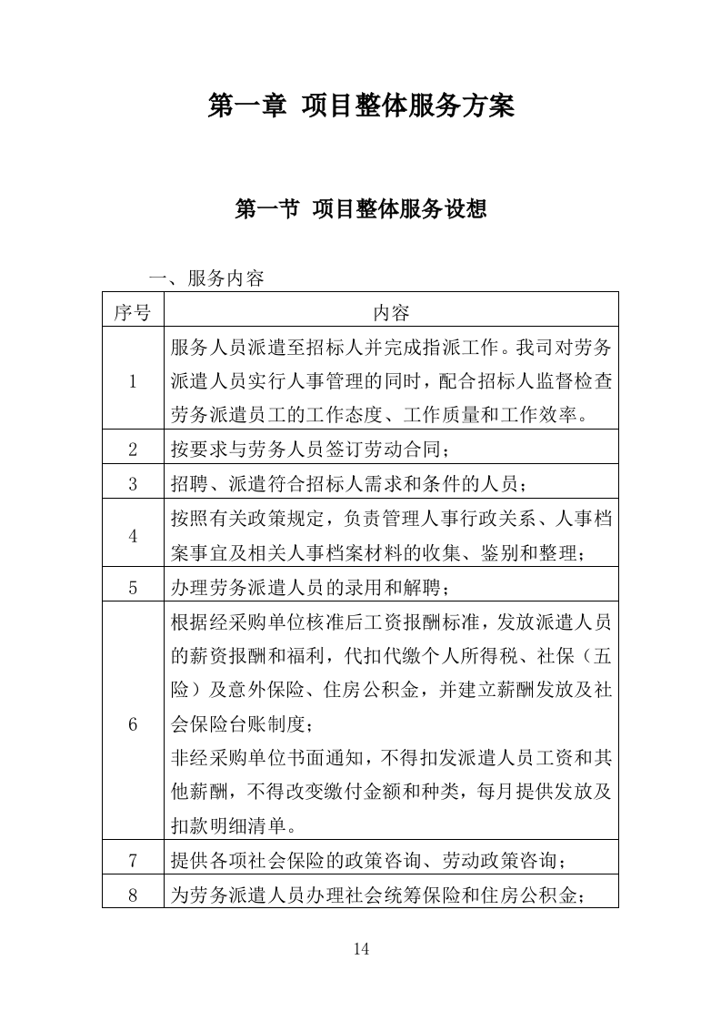 收费中心劳务派遣投标方案（410页）（2024年修订版）.docx 第14页
