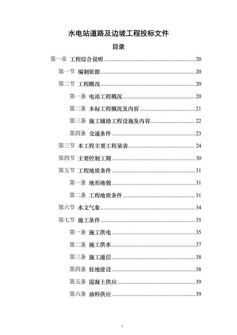 水电站道路及边坡工程投标方案（665页）（2024年修订版）.docx 第1页