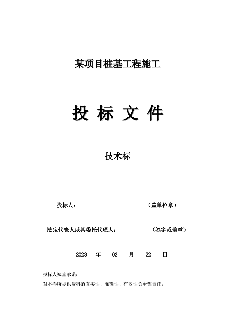 桩基工程投标方案206页.doc 第1页