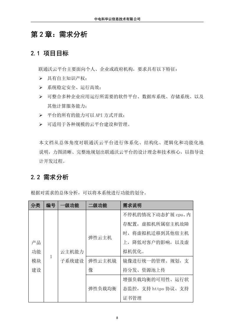 联通云数据有限公司沃云平台产品能力软件研发项目（213页）.docx 第8页