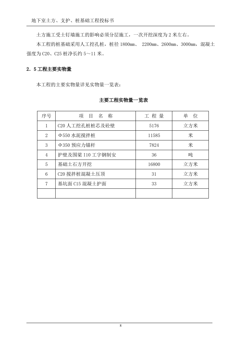 地下室土方、支护、桩基础工程投标书(技术标)107页.doc 第8页