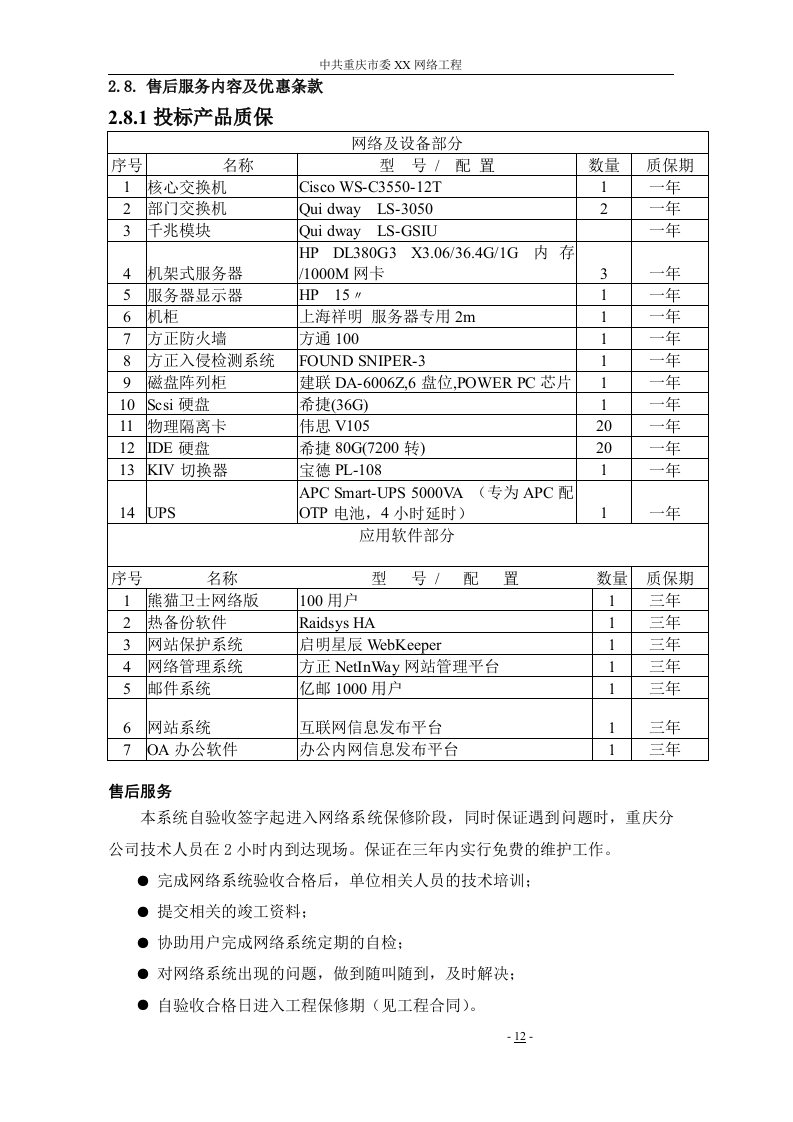网络工程 机房设备采购投标书146页.doc 第12页