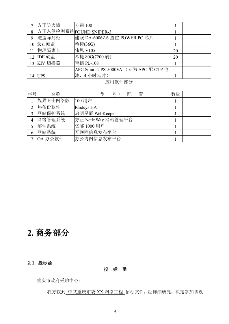 网络工程 机房设备采购投标书146页.doc 第4页