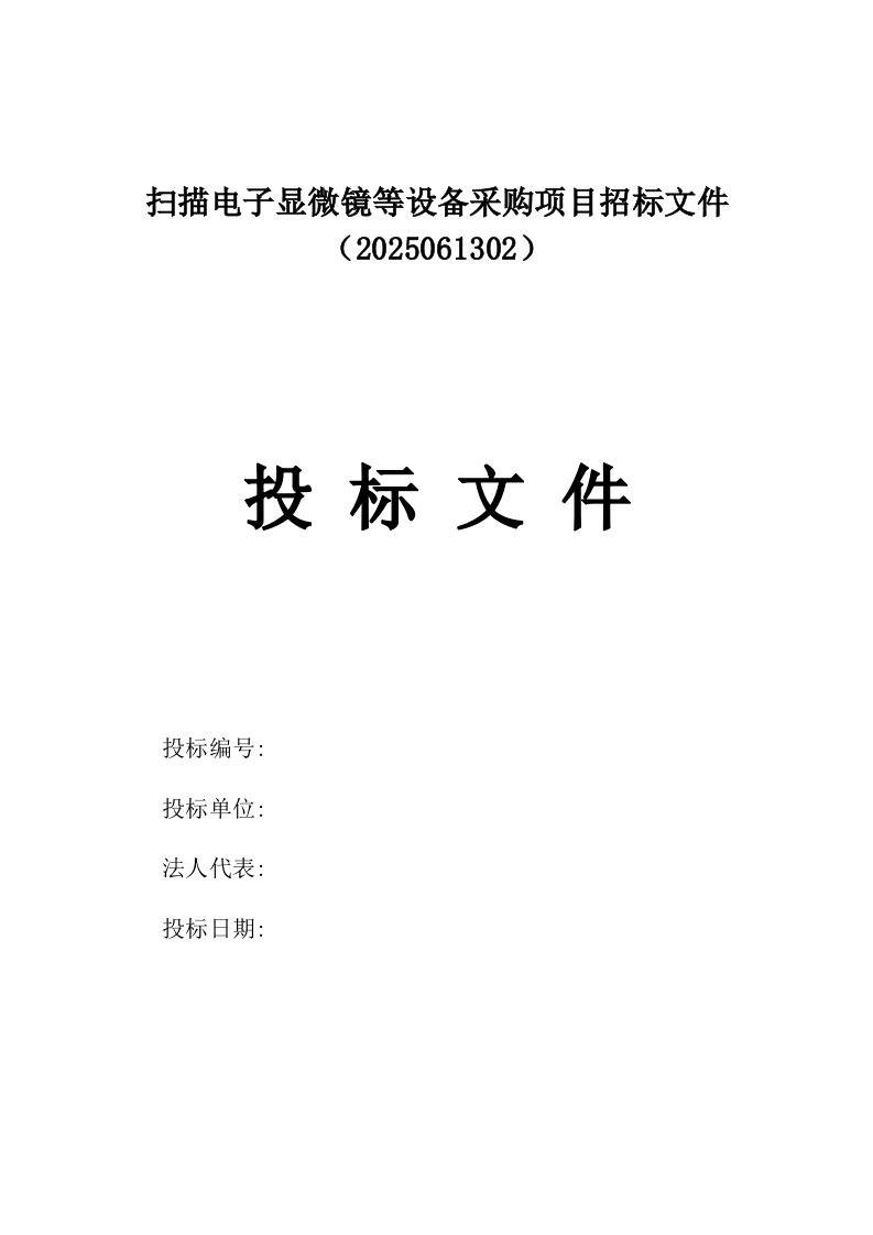 扫描电子显微镜等设备采购项目招标文件（2025061302）.docx 第1页