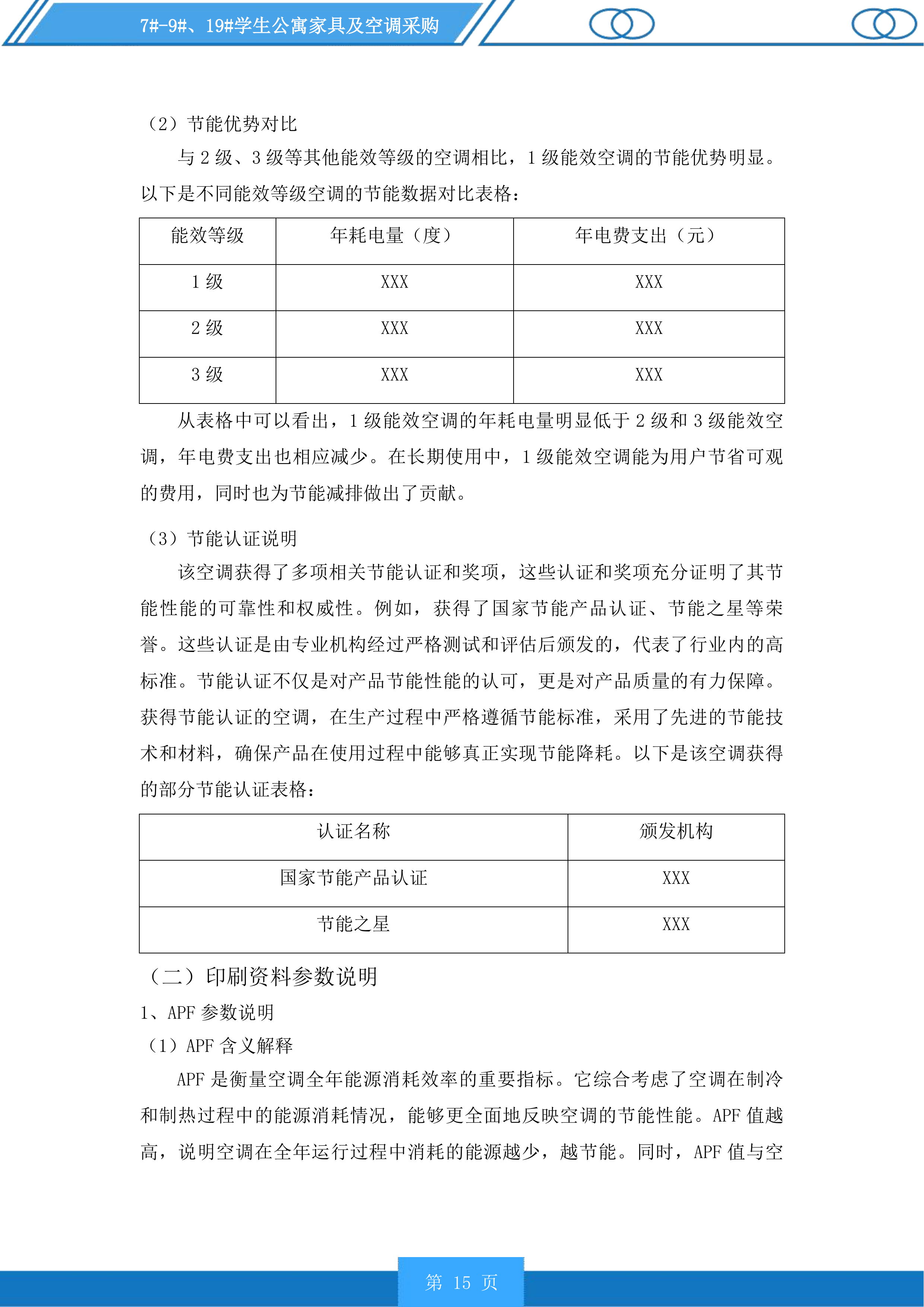 7#-9#、19#学生公寓家具及空调采购投标方案.docx 第15页