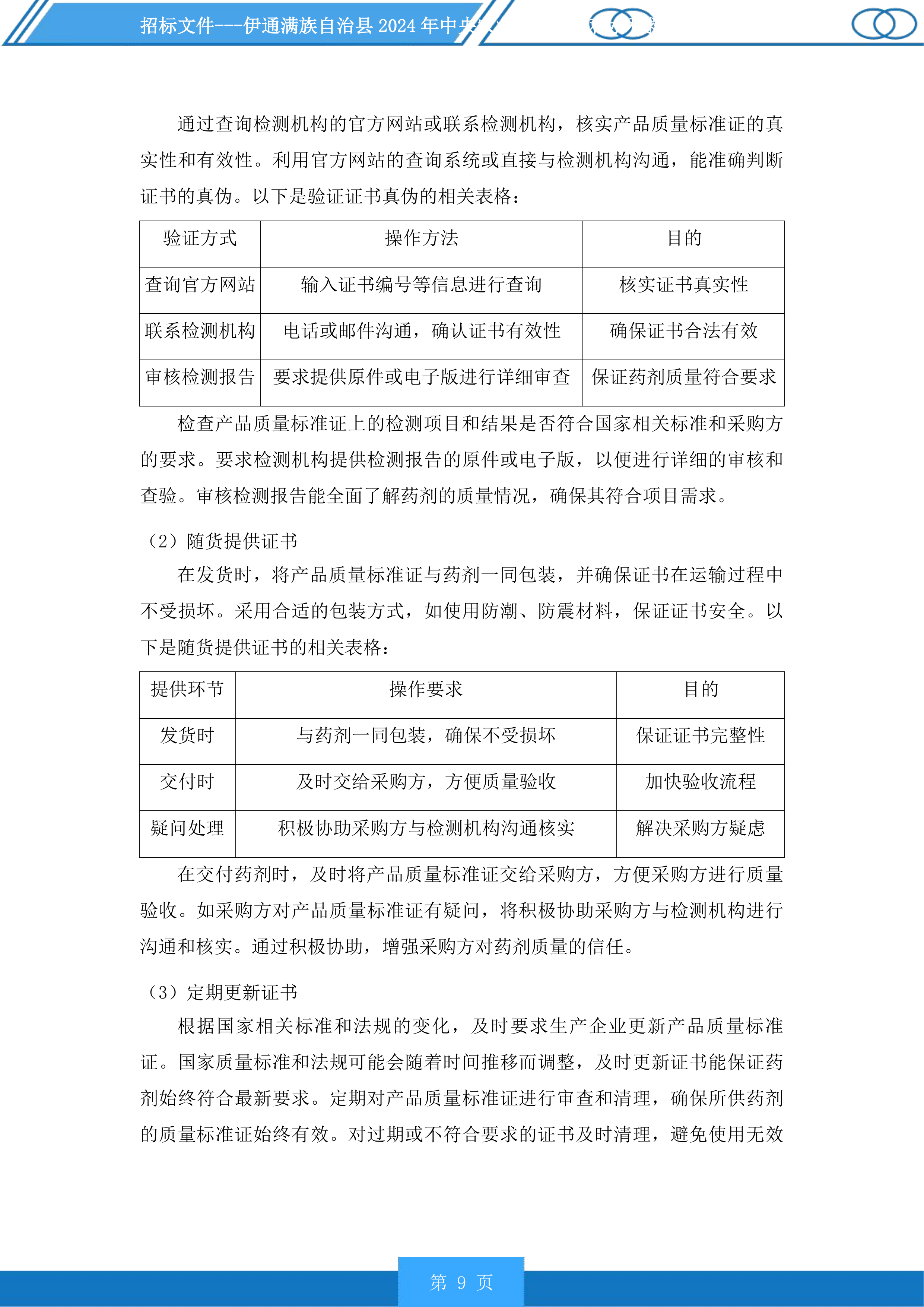 伊通满族自治县2024年中央农业防灾减灾和水利救灾资金实施药剂喷洒服务第一标段化学药剂投标方案.docx 第9页