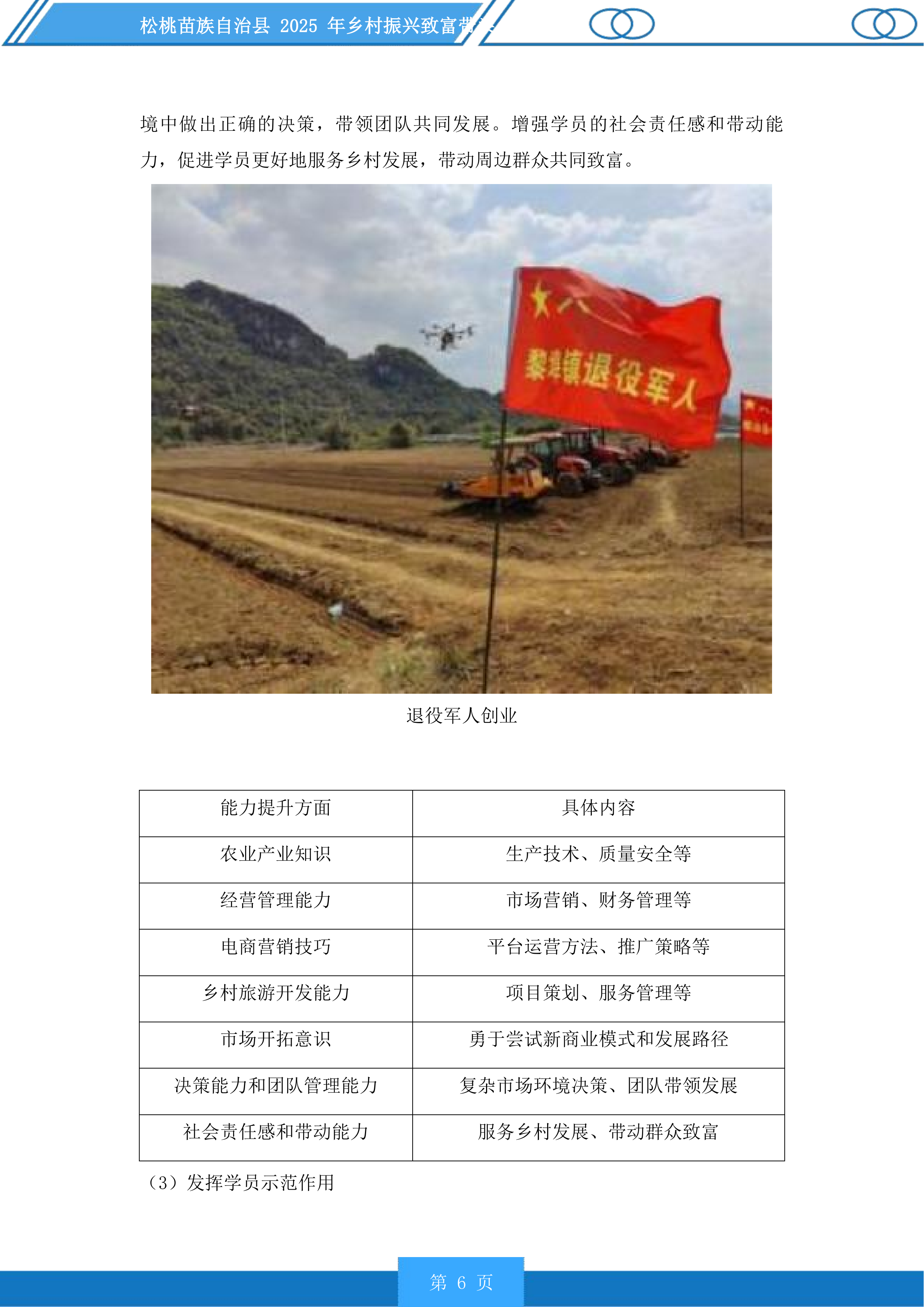 松桃苗族自治县2025年乡村振兴致富带头人培训投标方案.docx 第6页