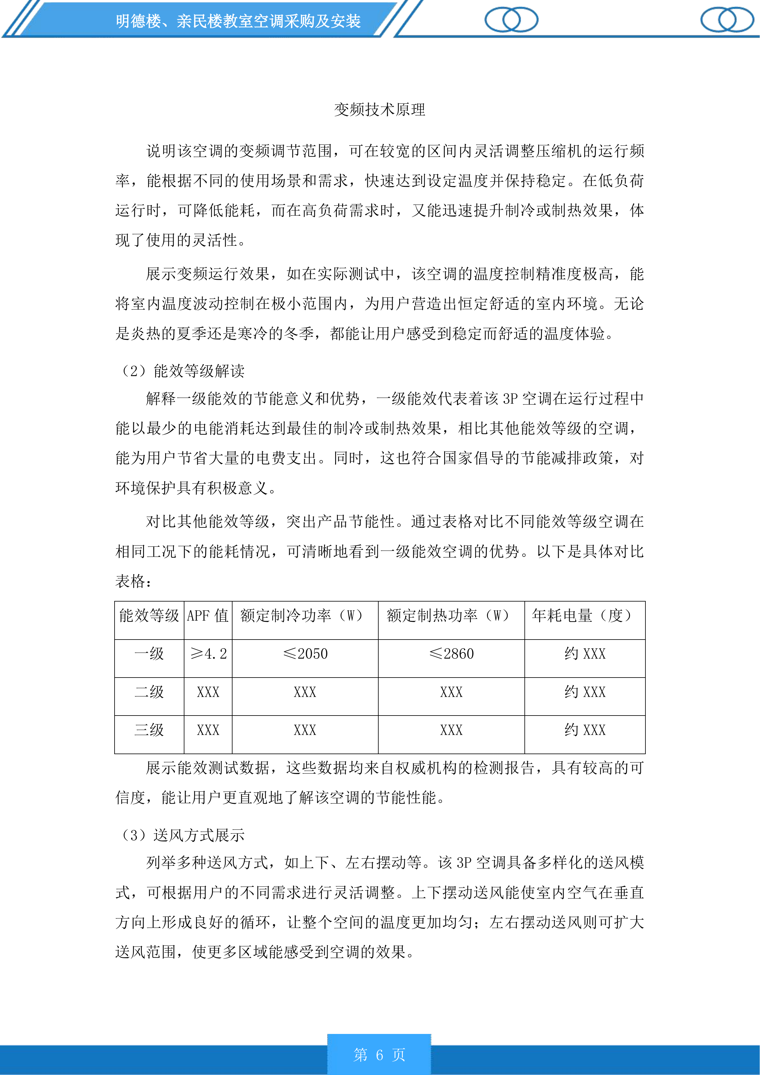 明德楼、亲民楼教室空调采购及安装投标方案.docx 第6页