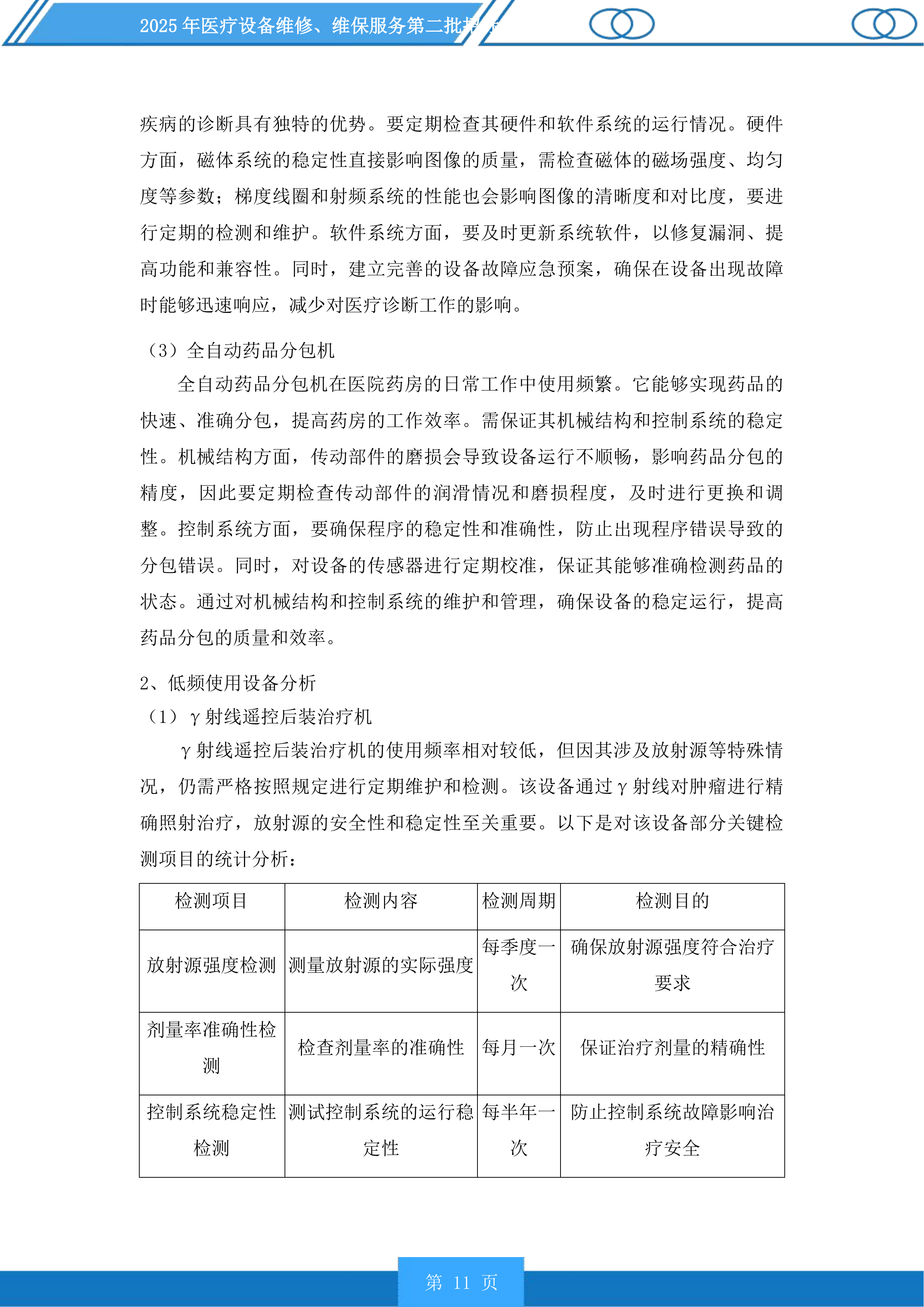 医疗设备维修、维保服务第二批投标方案.docx 第11页