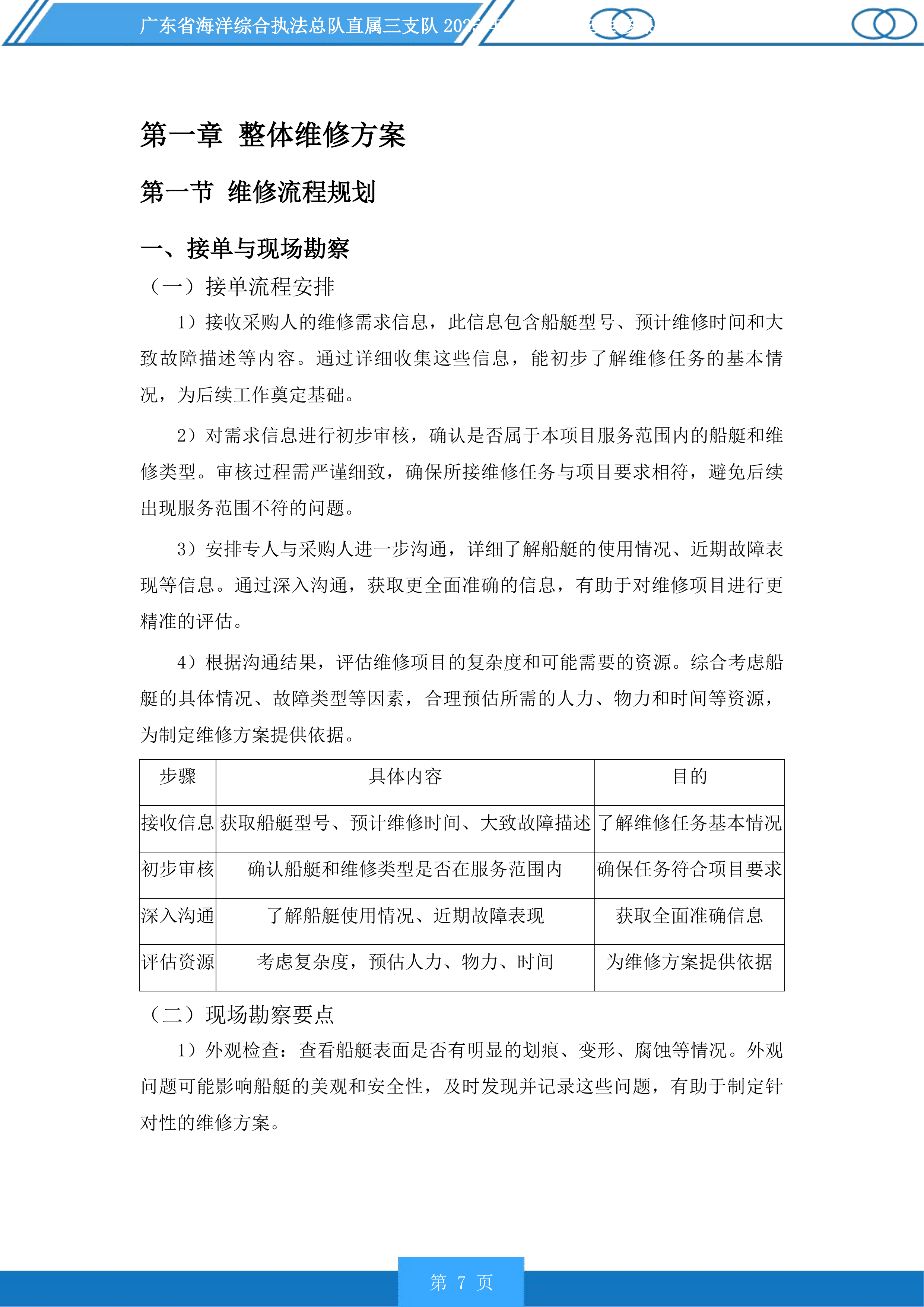 广东省海洋综合执法总队直属三支队2025年度执法船艇维修保养服务投标方案.docx 第7页