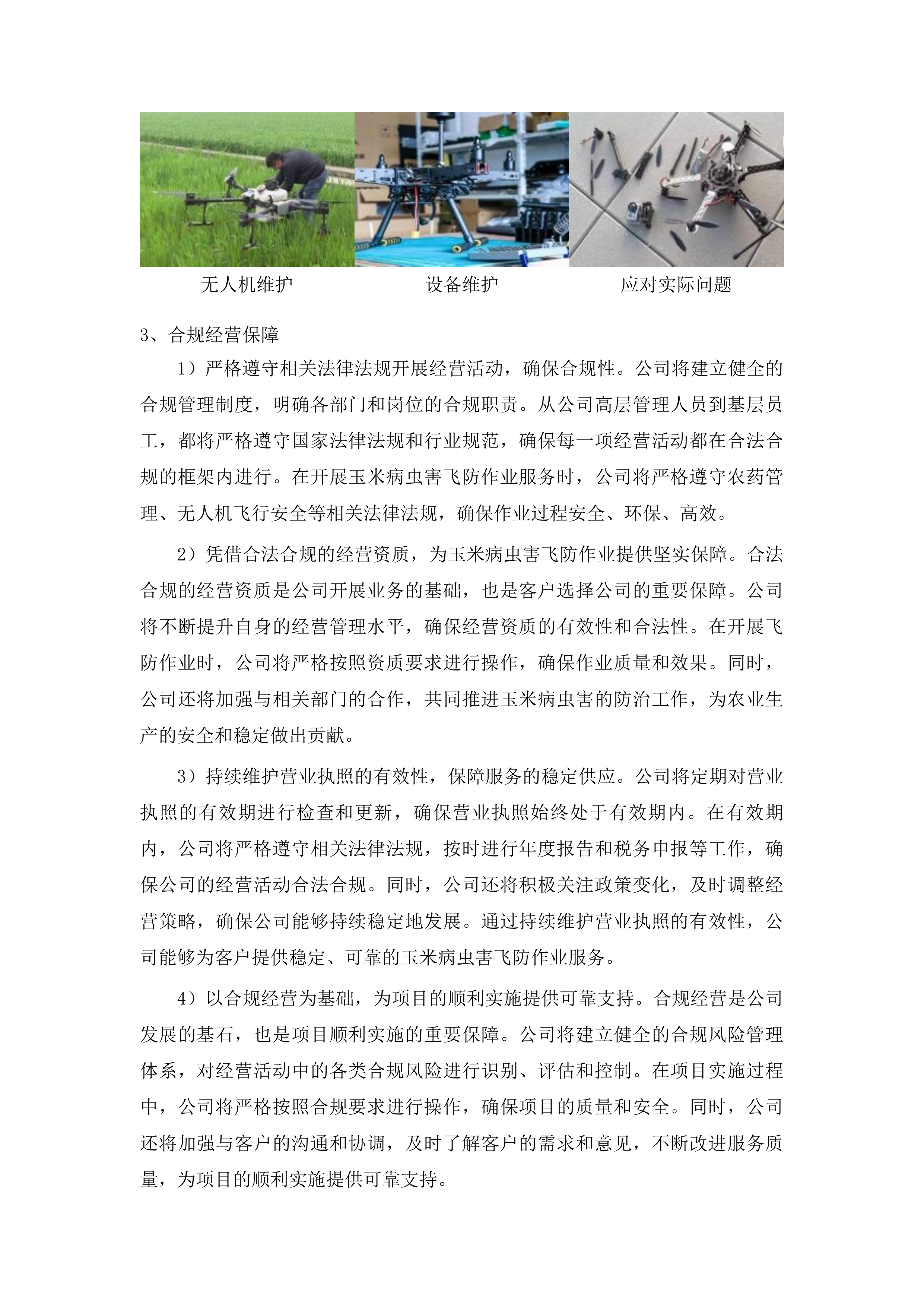 东丰县2025年全县中央财政农业防灾减灾和水利救灾资金农作物重大病虫害防控玉米飞防服务项目投标方案.docx 第11页