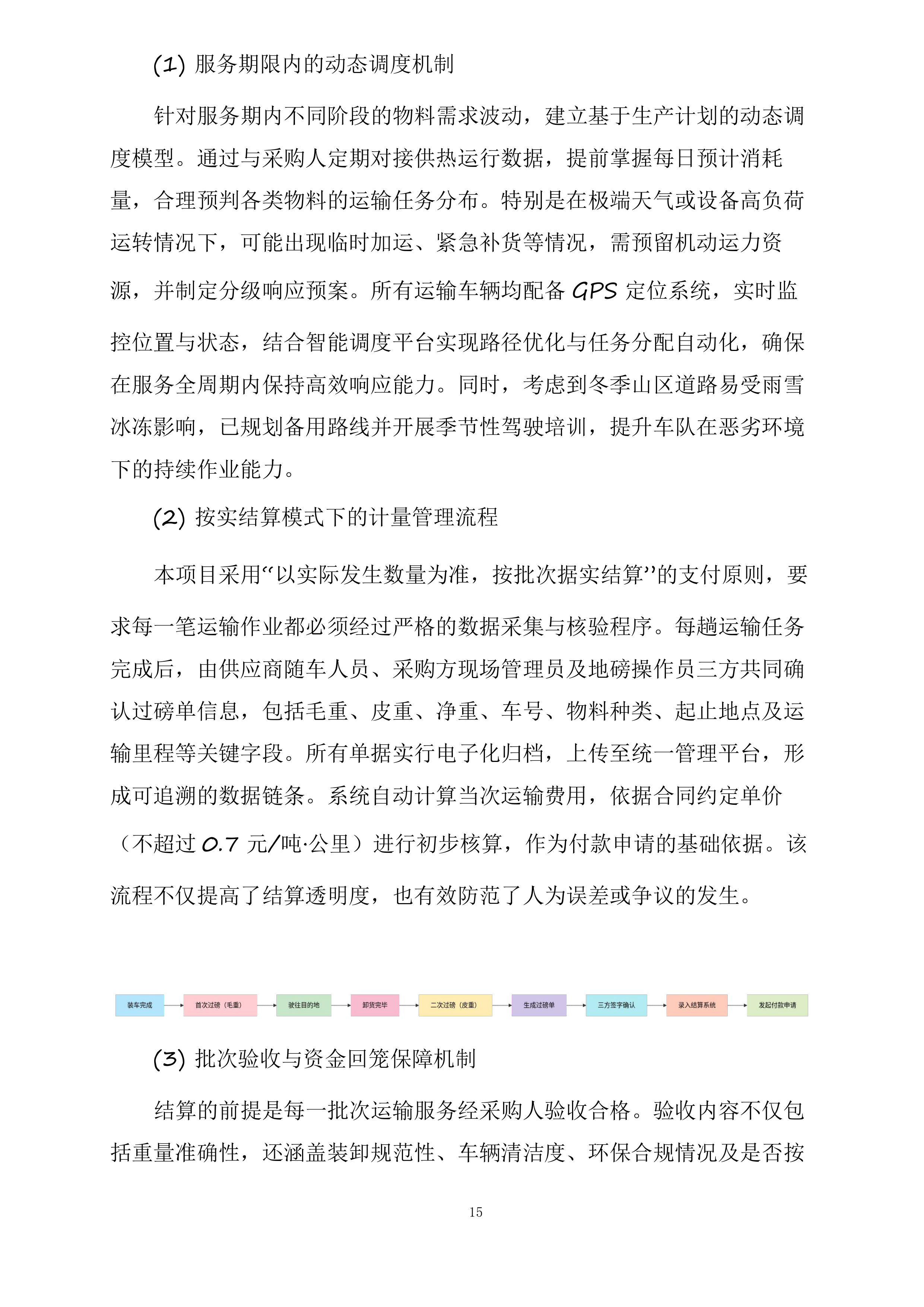 山阴县马营集中供热热源厂石灰石、消石灰及粉煤灰运输项目投标方案.docx 第15页