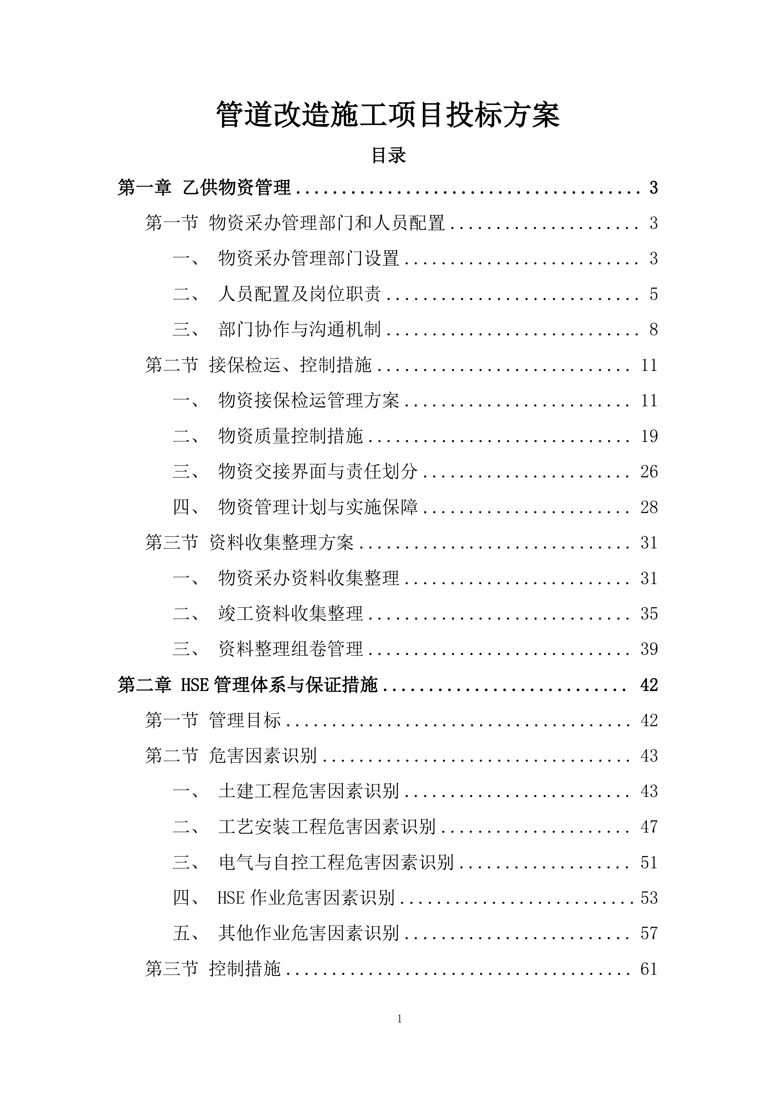 管道改造施工项目投标方案.docx 第1页