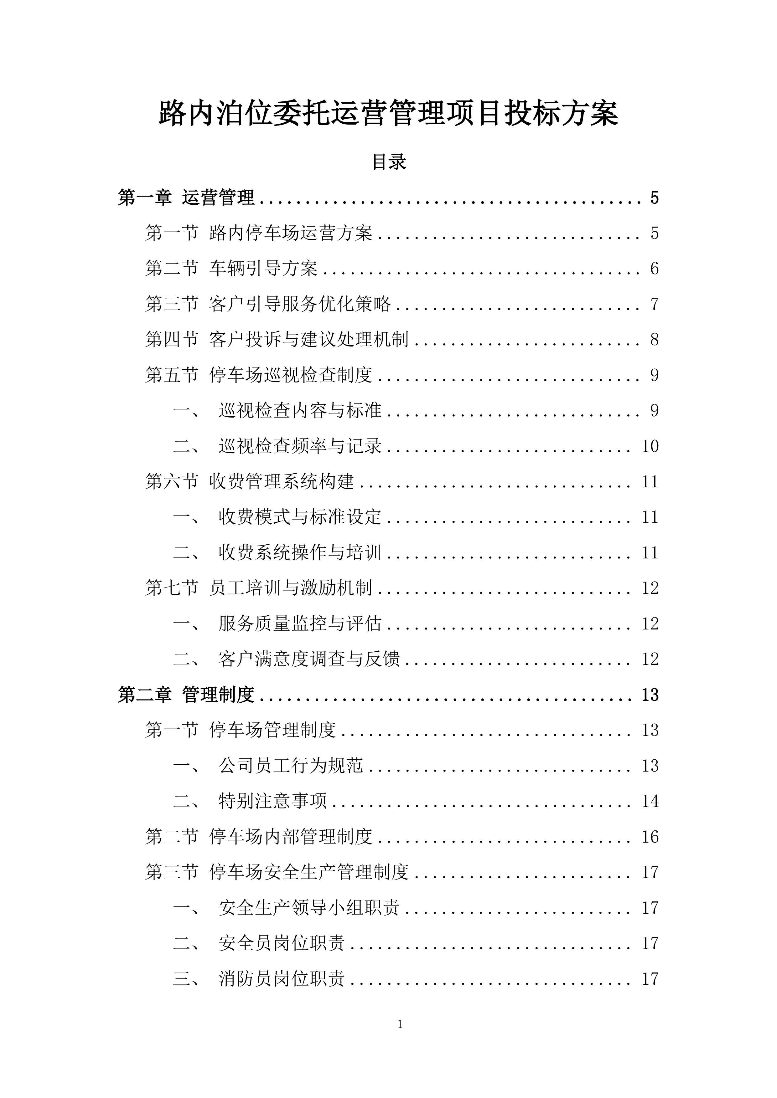 路内泊位委托运营管理项目投标方案.docx 第1页
