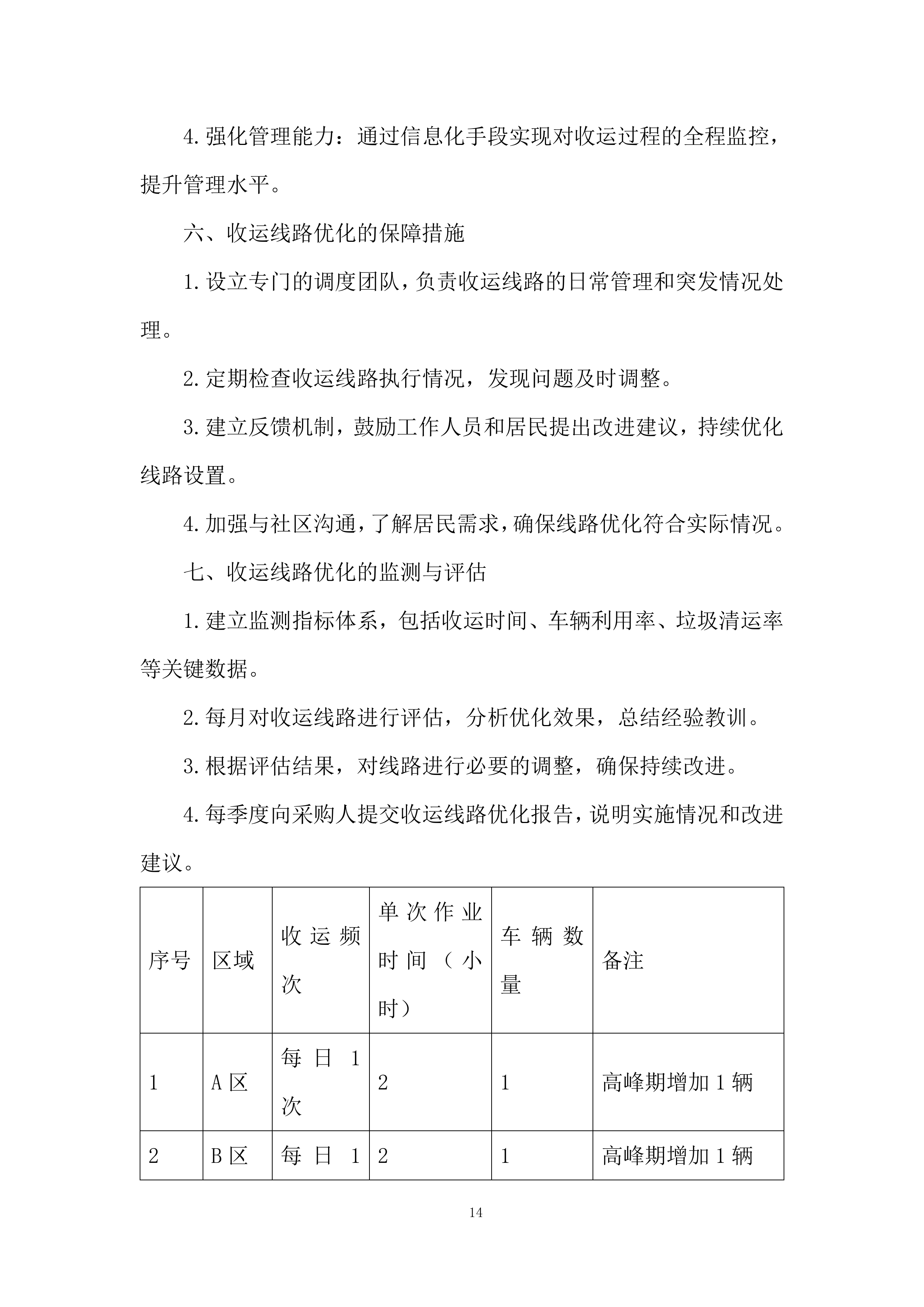 垃圾清运项目实施及售后投标方案.docx 第14页