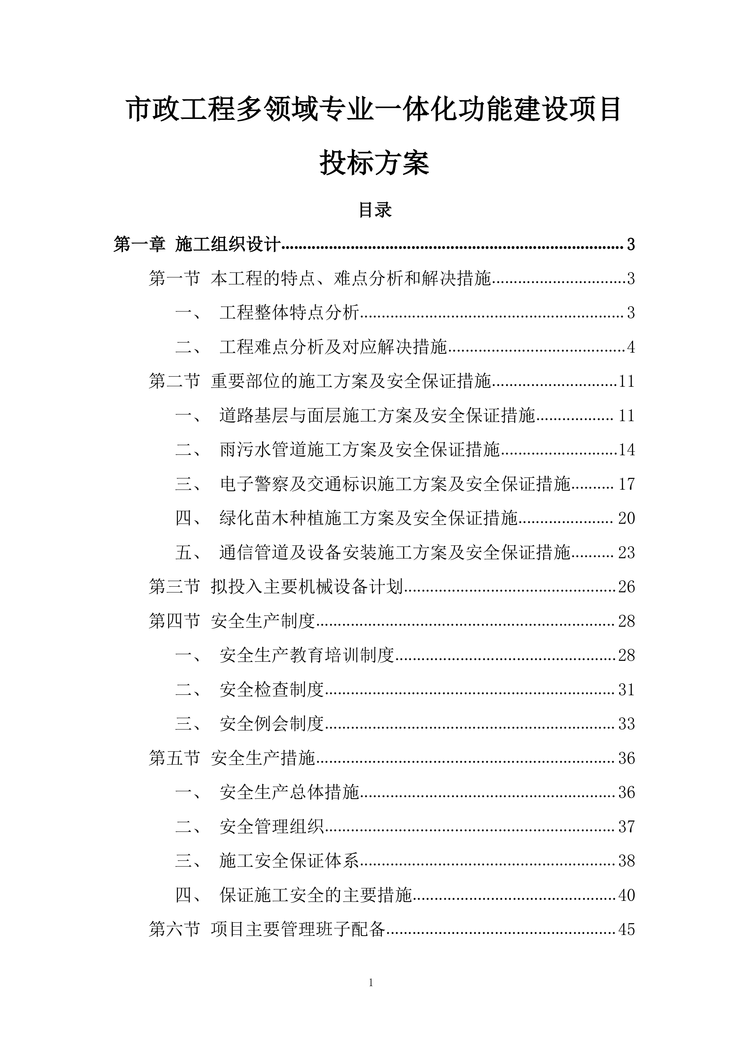 市政工程多领域专业一体化功能建设项目投标方案.docx 第1页