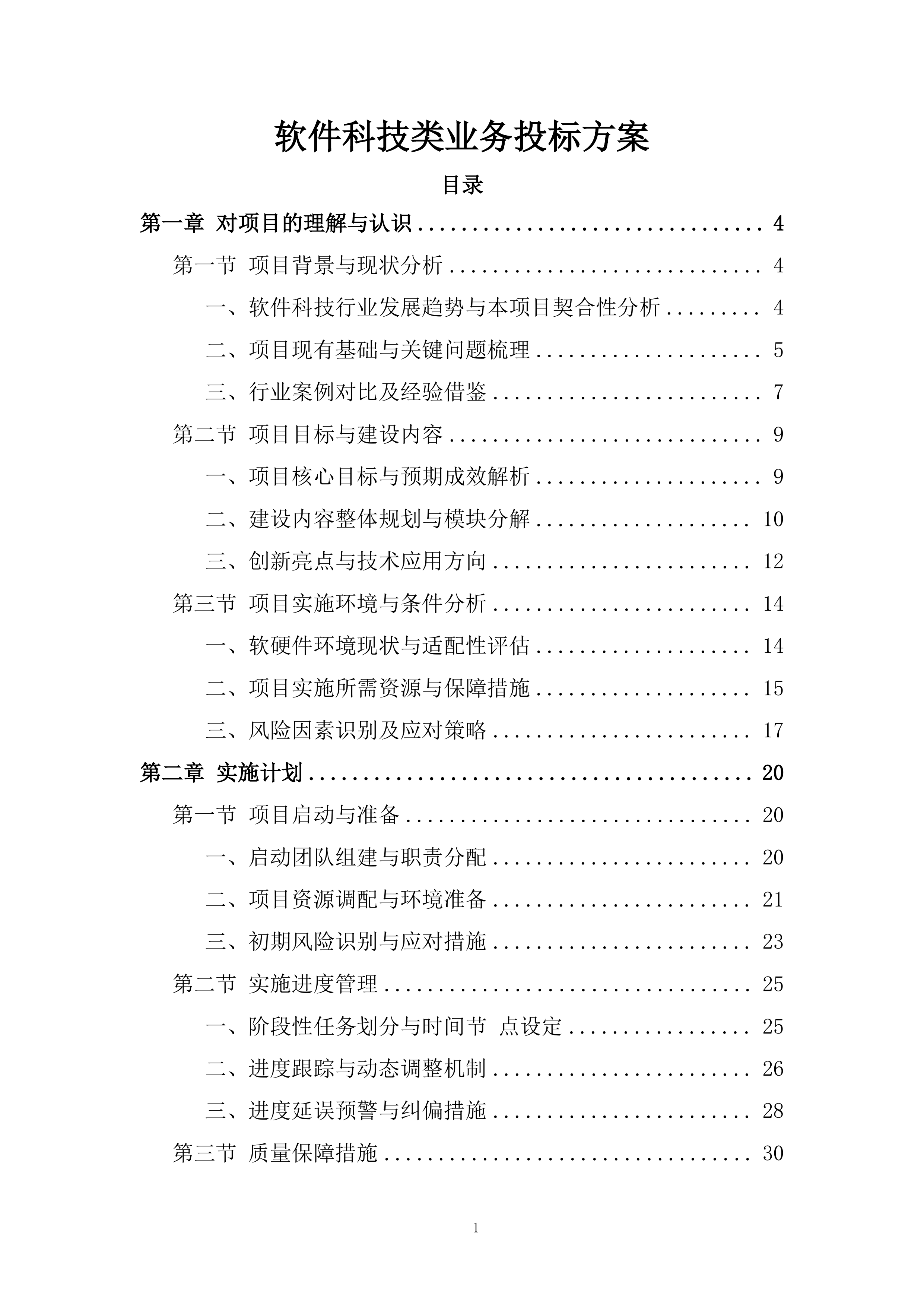 软件科技类业务投标方案.docx 第1页