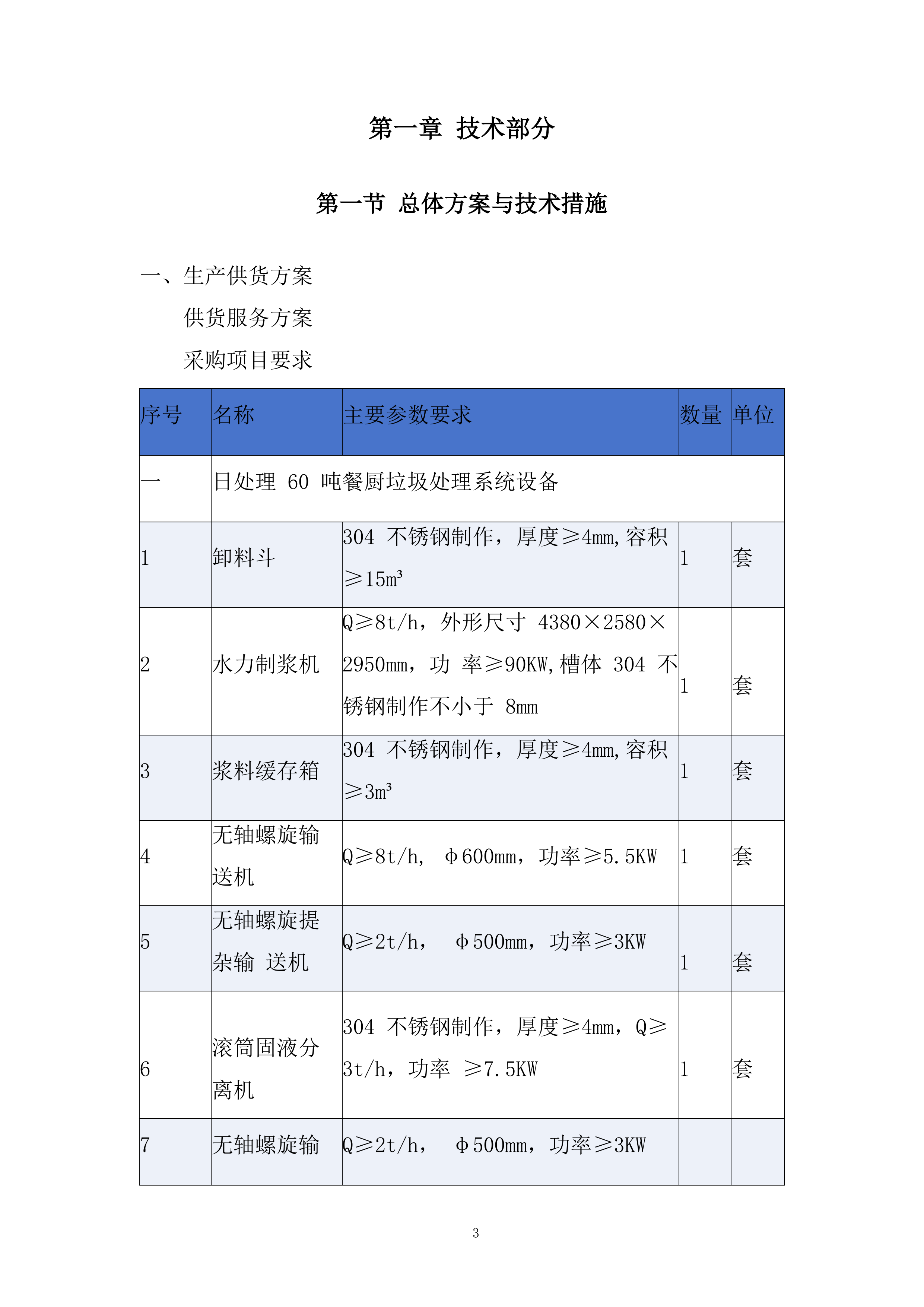 餐厨垃圾及生活垃圾绿色分拣中心建设项目投标方案.docx 第3页