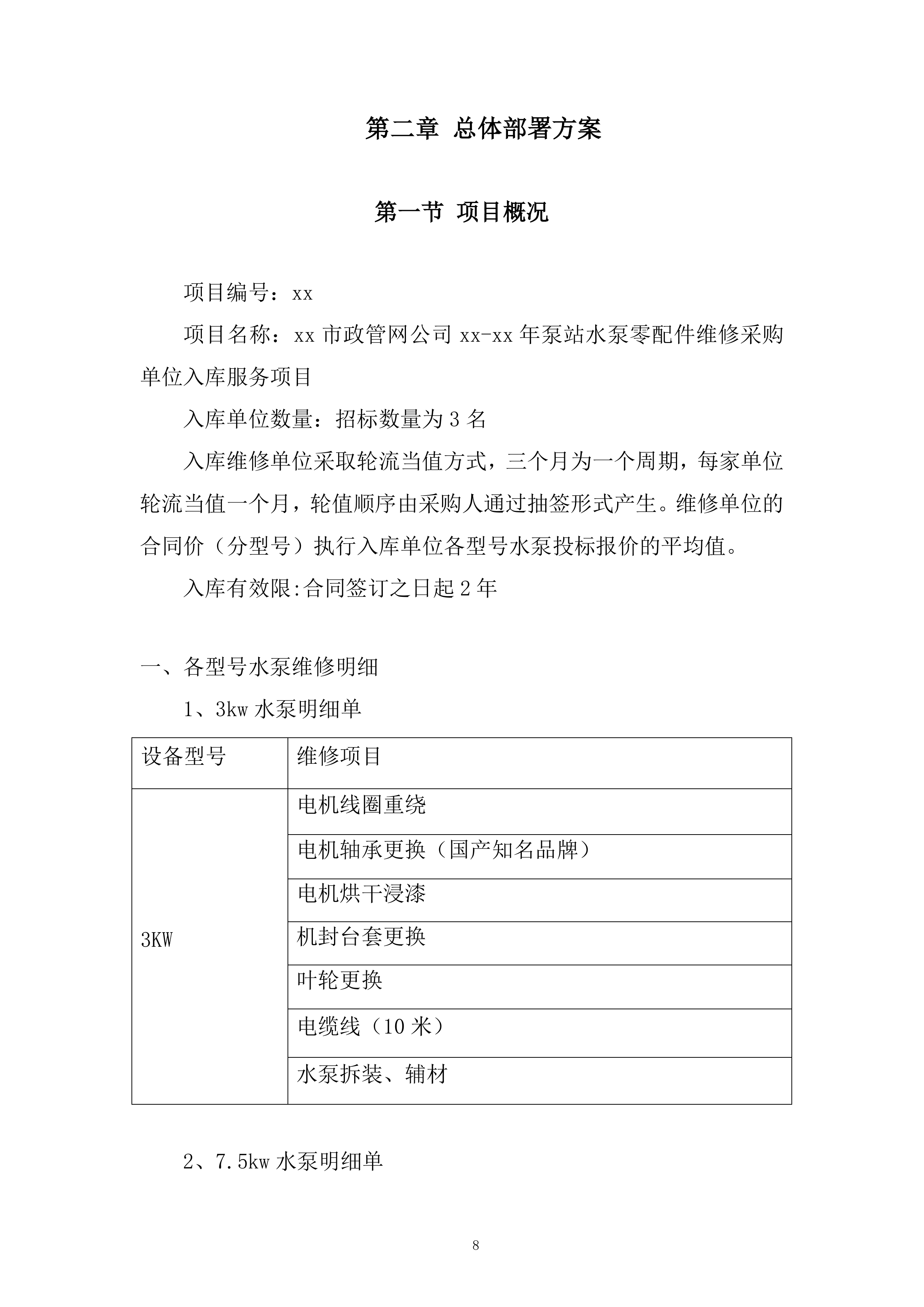 市政管网公泵站水泵零配件维修采购单位入库服务项目投标方案.docx 第8页