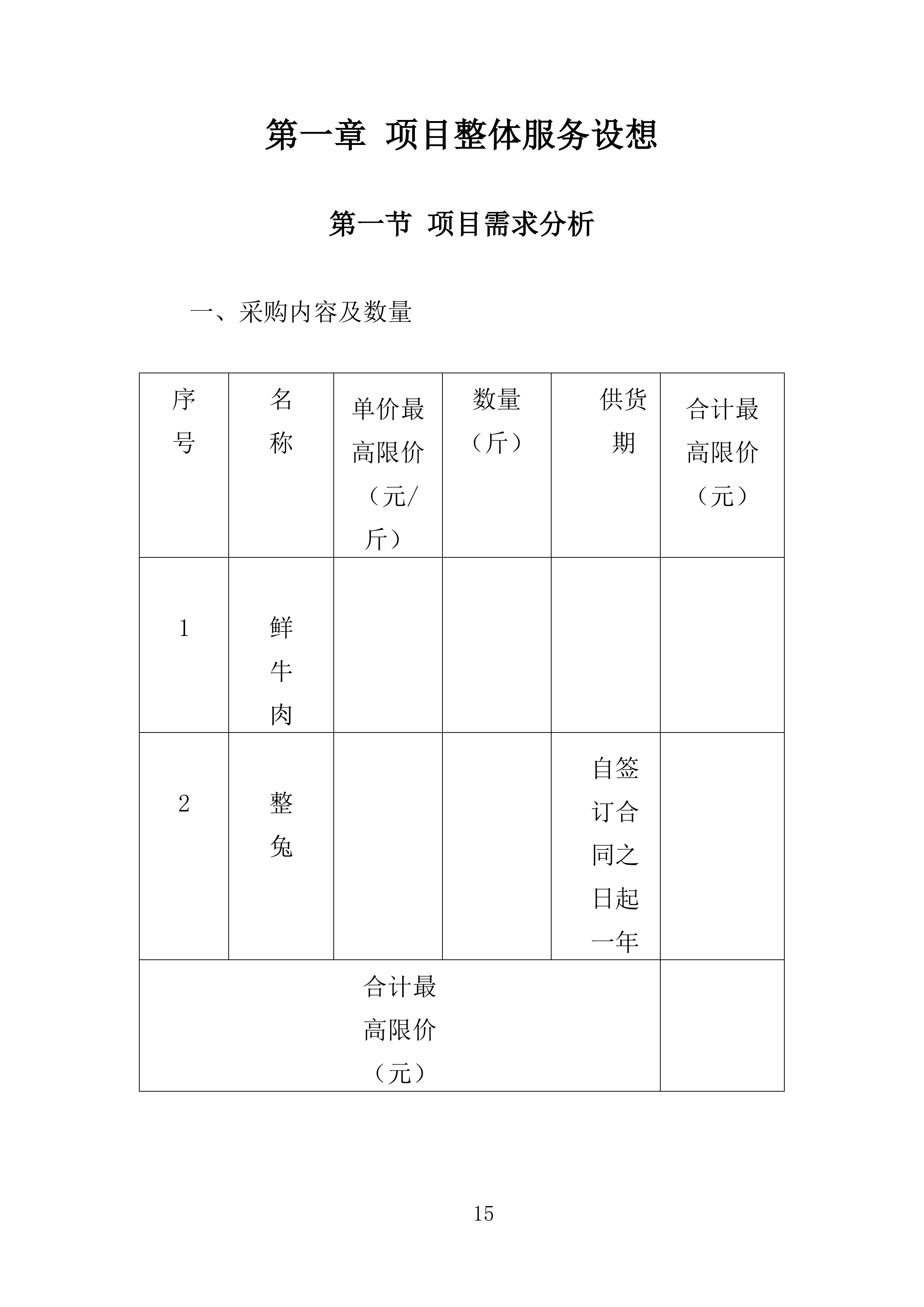 动物园猪肉、牛肉及整兔采购投标方案360页.doc 第15页